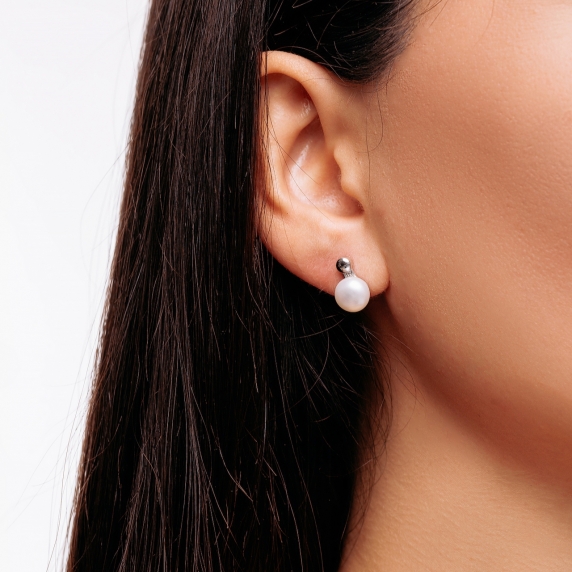 Silver earrings “Pearl Elegance” - 1 Silver earrings “Pearl Elegance” - 1