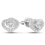 Silver studs "Heart" - 6 Silver studs "Heart" - 6