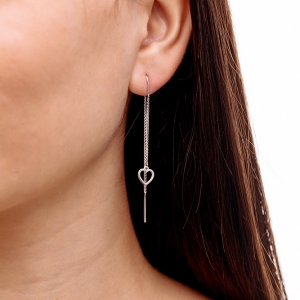 Silver earrings "Heart"