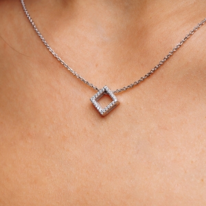 Silver necklace "Rhombus"