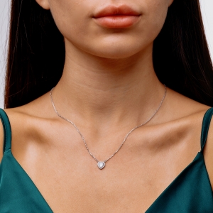 Silver necklace "Heart"