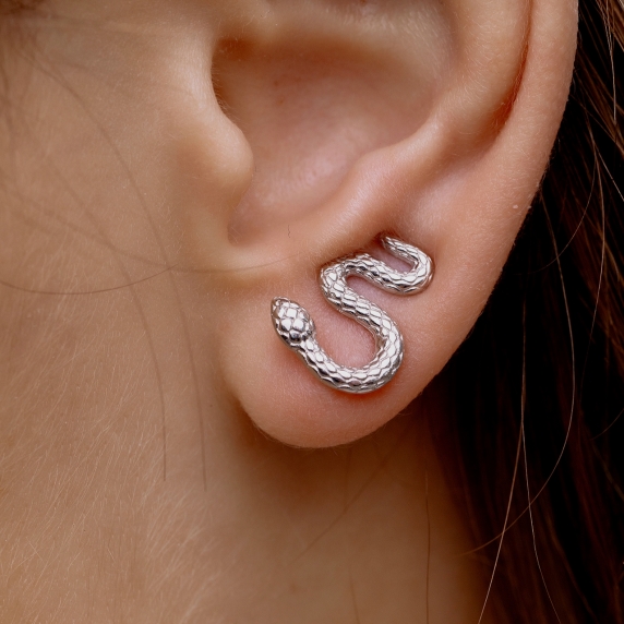Silver studs "Snake" - 2 Silver studs "Snake" - 2