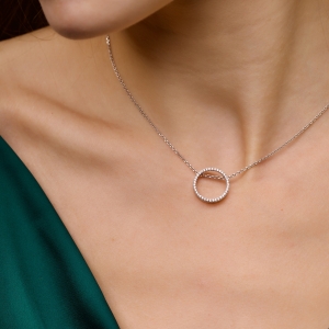 Silver necklace "Moon"