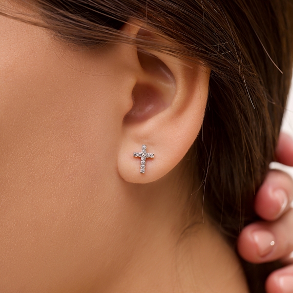 Silver earrings "Cross" - 2 Silver earrings "Cross" - 2