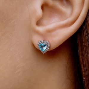 Silver earrings "Heart"