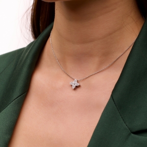 Silver necklace "Flower"