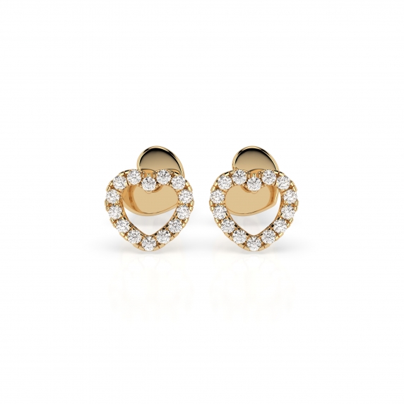 Gold Earrings «Heart» - 1