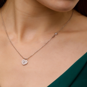 Silver necklace "Heart"